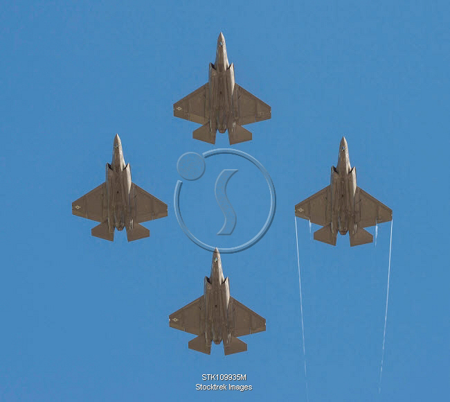 Four F 35C Lightning II Joint Strike Fighters Fly In Formation