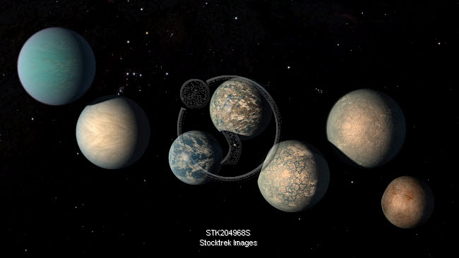 Illustration Of The Seven Earth Size Planets Of Trappist An